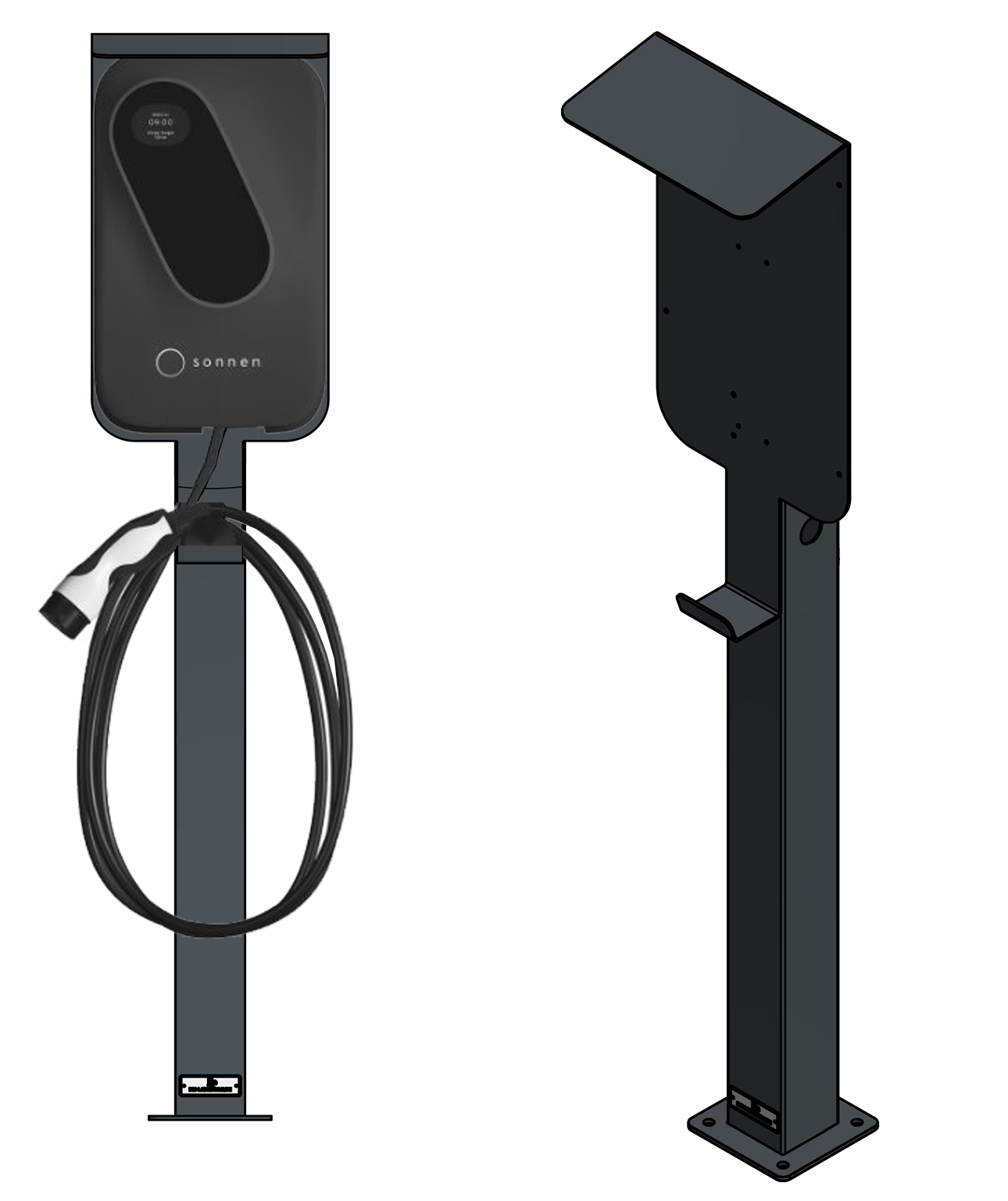 Tettuccio Protettivo Per Stazioni Di Ricarica Wallbox | Lega D'acciaio Nero 44x28x28 Cm | Resistente A Pioggia E Sole | Facile Da Installare